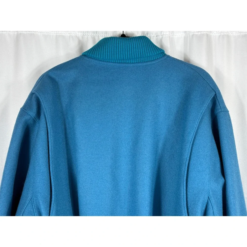 Vintage Chemise Lacoste Blue Wool Bomber Jacket Made in France‎ Size 4 Mens L
